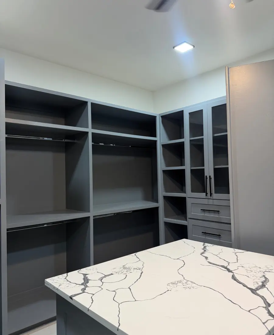 Clean walk-in closet