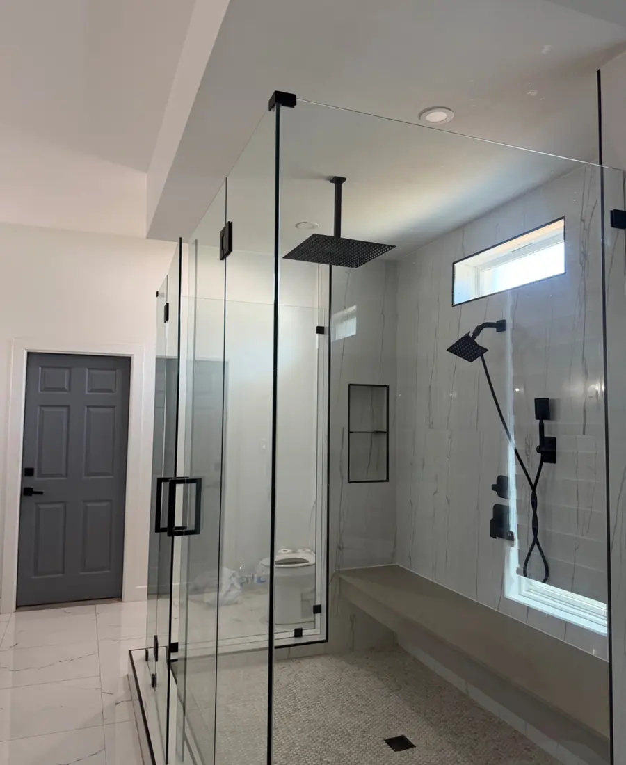 Clean modern glass shower